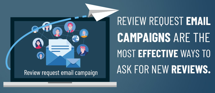 Review request email campaigns are the most effective ways to ask for new reviews