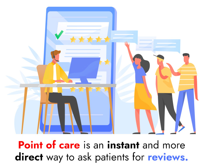 Point of care is an instant and more direct way to ask patients for reviews